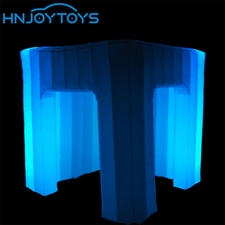 White Inflatable Photo Booth With LED Lights Inside