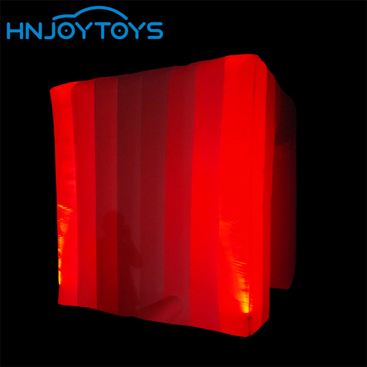 White Inflatable Photo Booth With LED Lights Inside