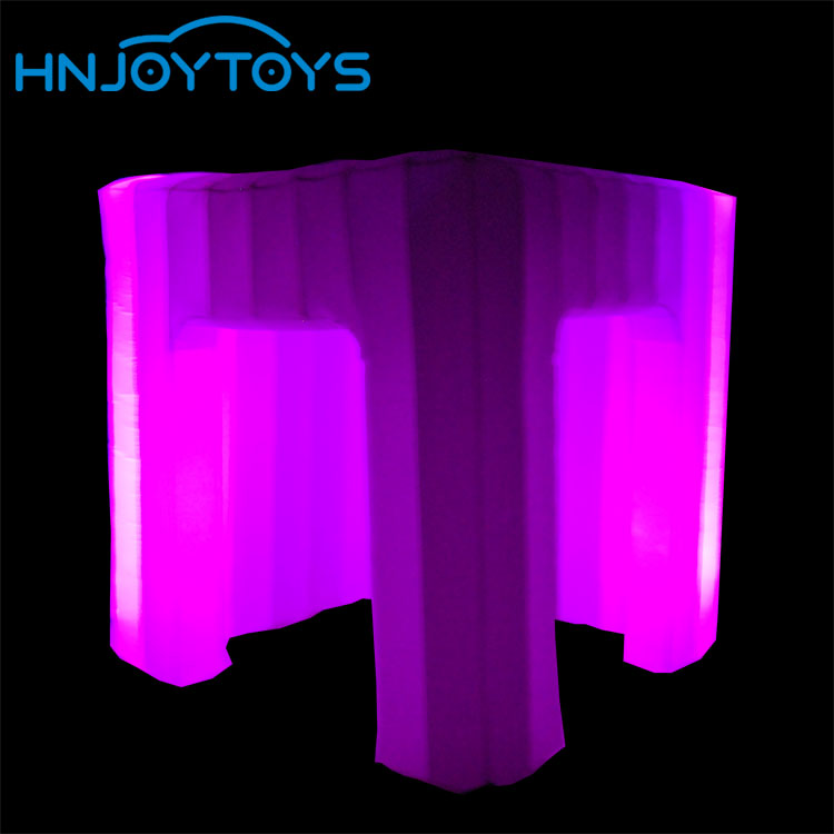 White Inflatable Photo Booth With LED Lights Inside