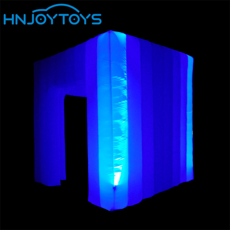 White Inflatable Photo Booth With LED Lights Inside