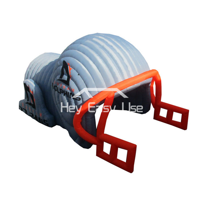 Outdoor Huge Inflatable Football Helmet Tunnel Tent 