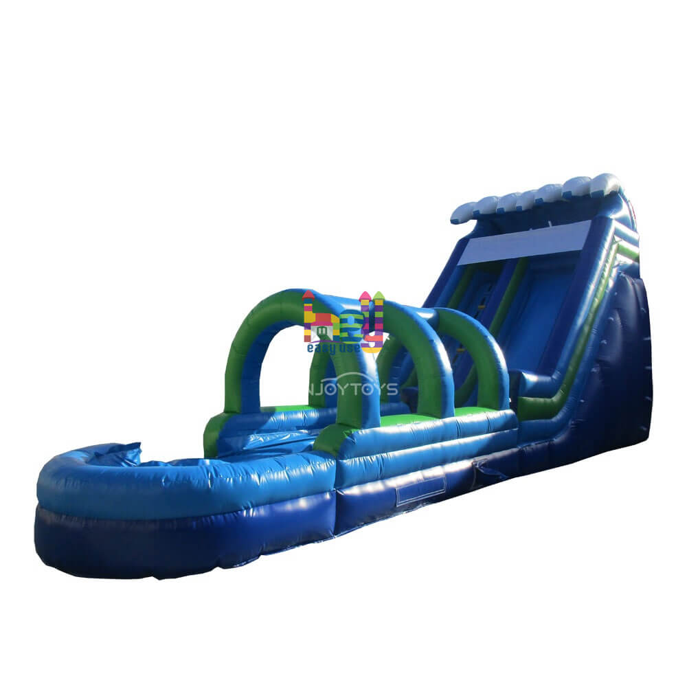 Blue Super Long Inflatable Water Slide For Beach 