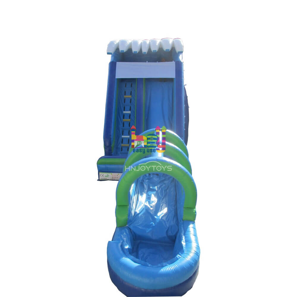 Blue Super Long Inflatable Water Slide For Beach 