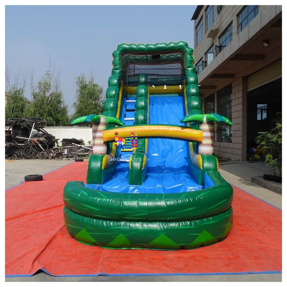 Commercial Inflatable Graden Activity Water Slide With Pool 