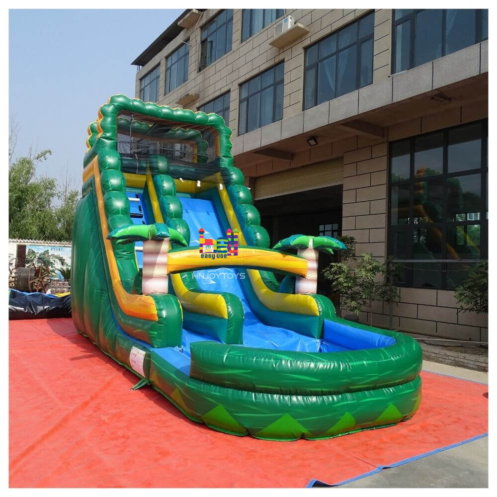 Commercial Inflatable Graden Activity Water Slide With Pool 