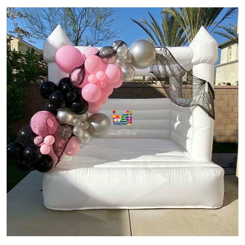 White wedding bounce house, romantic white bouncy castle for sale