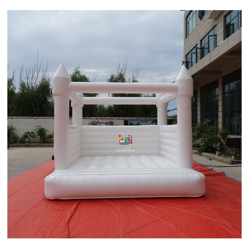 Commercial all white bounce house for sale with blower