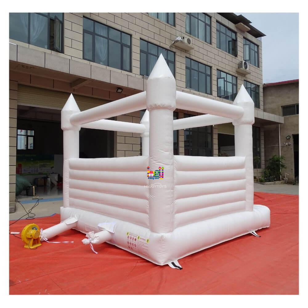 Commercial all white bounce house for sale with blower