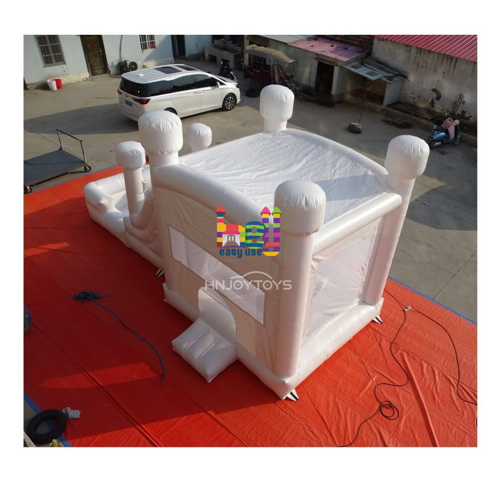 customized big white bounce house