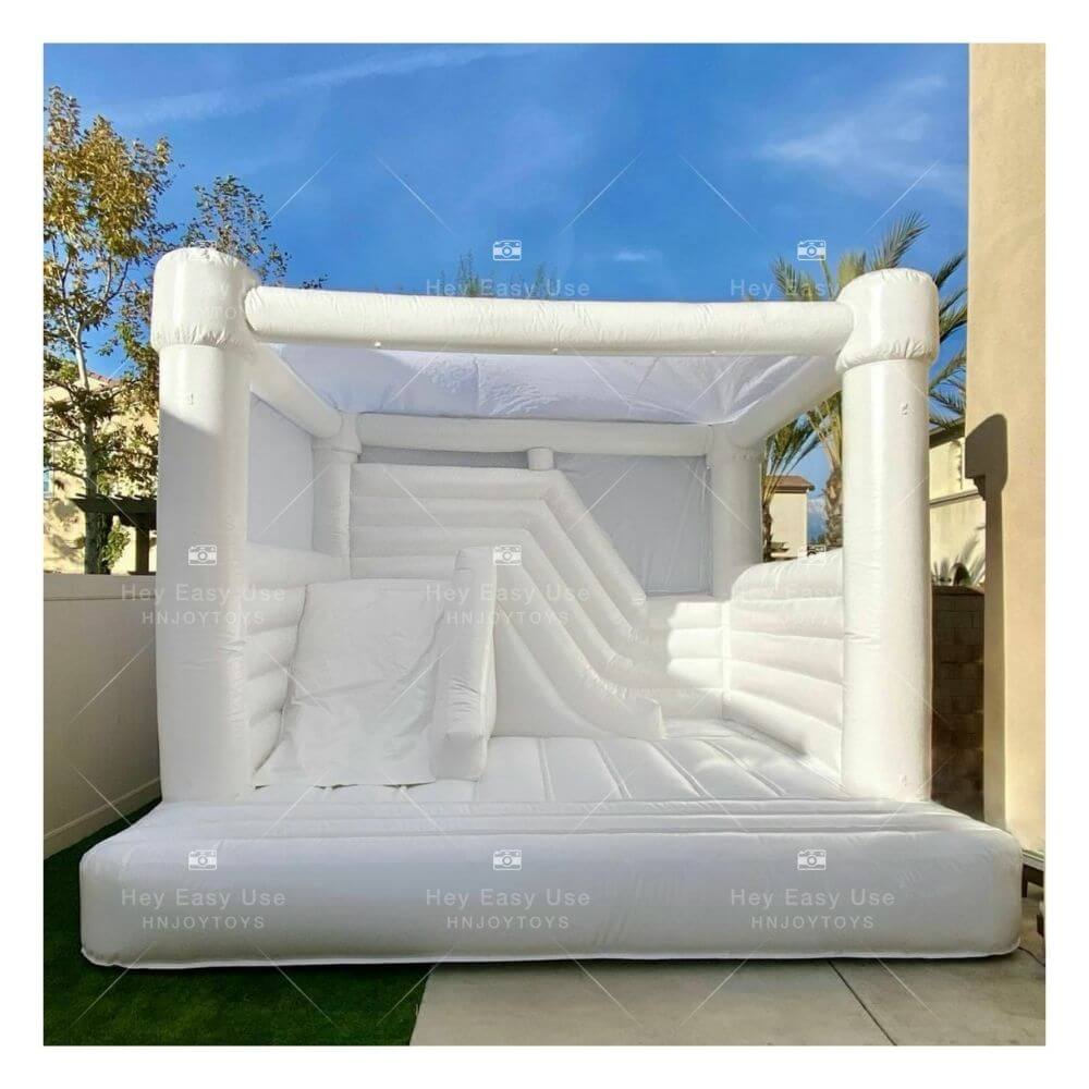 white inflatable bounce house
