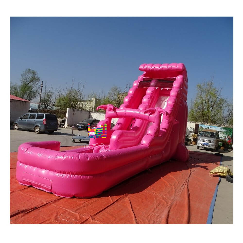 Pink Inflatable Water Slide Swimming Pool