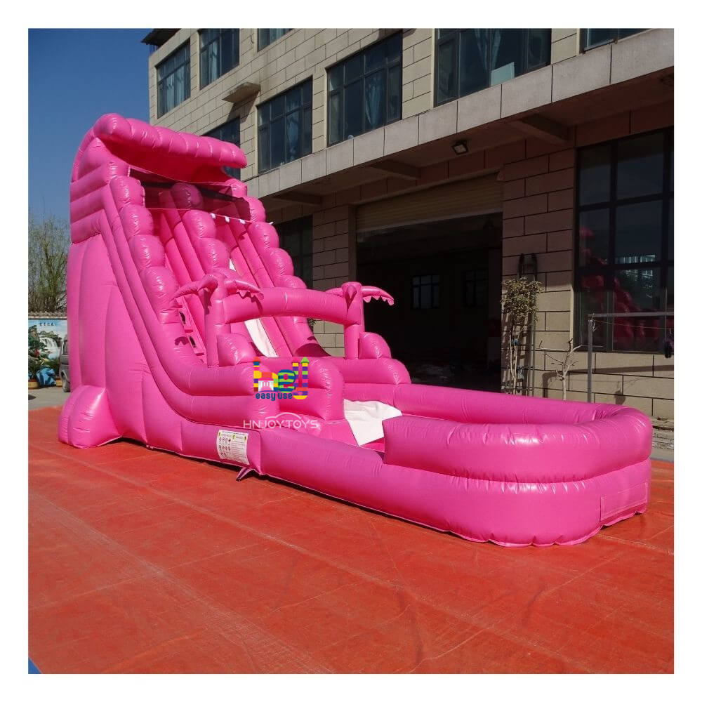 Pink Inflatable Water Slide Swimming Pool