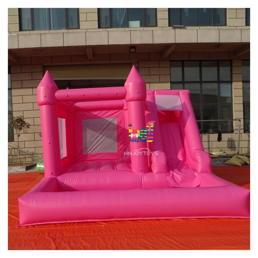 pink inflatable bounce house kids jumper bouncer combo