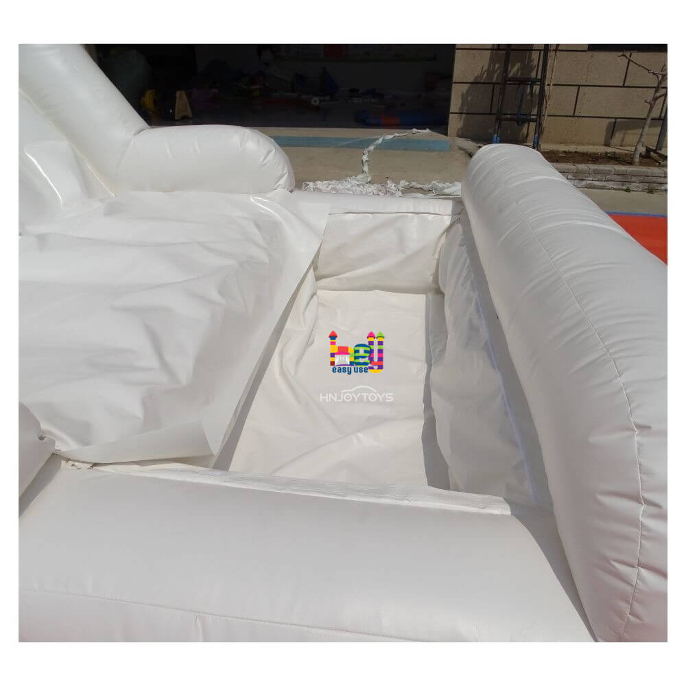 outdoor inflatable white bounce with ball pit and slide