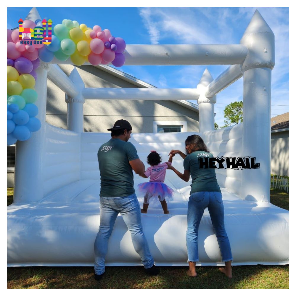 white wedding bouncy castle on sale