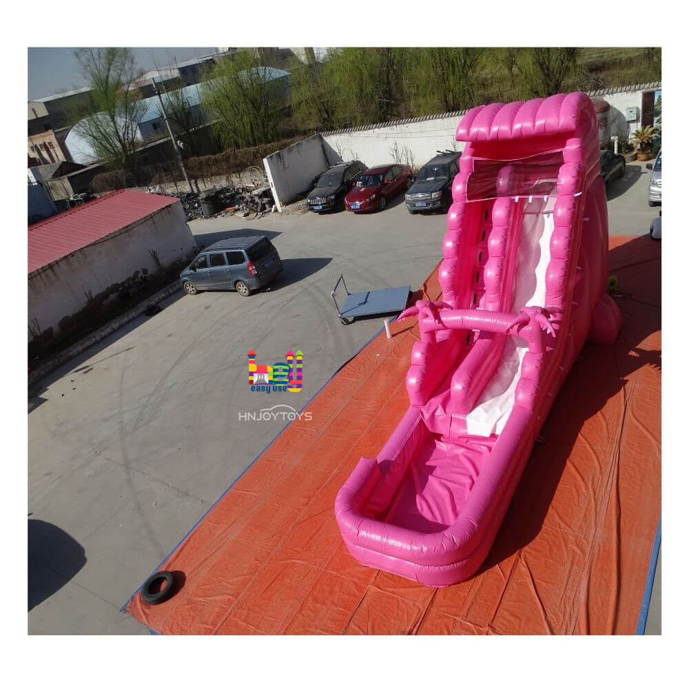 Pink Inflatable Water Slide Swimming Pool