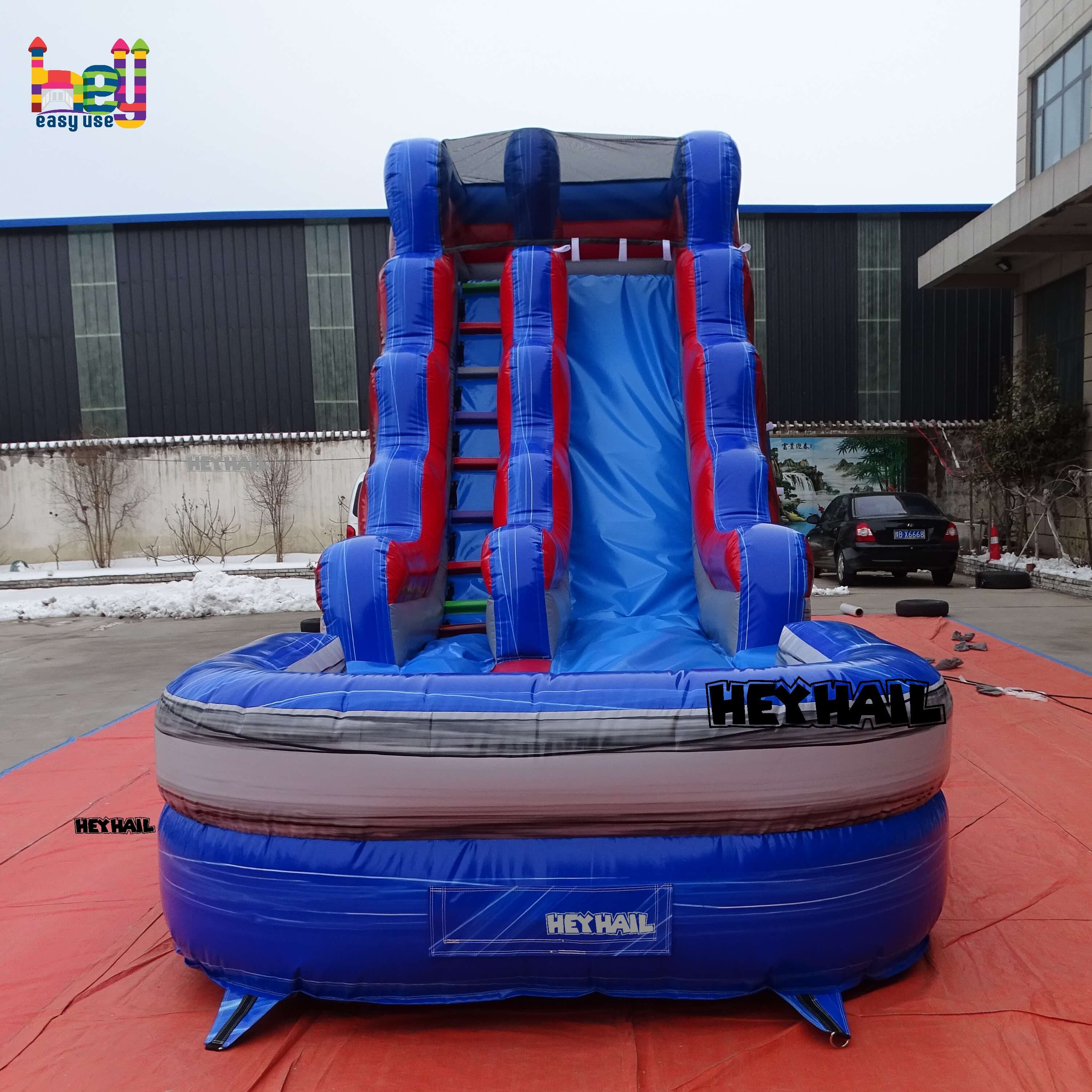 colorful inflatable sled slide