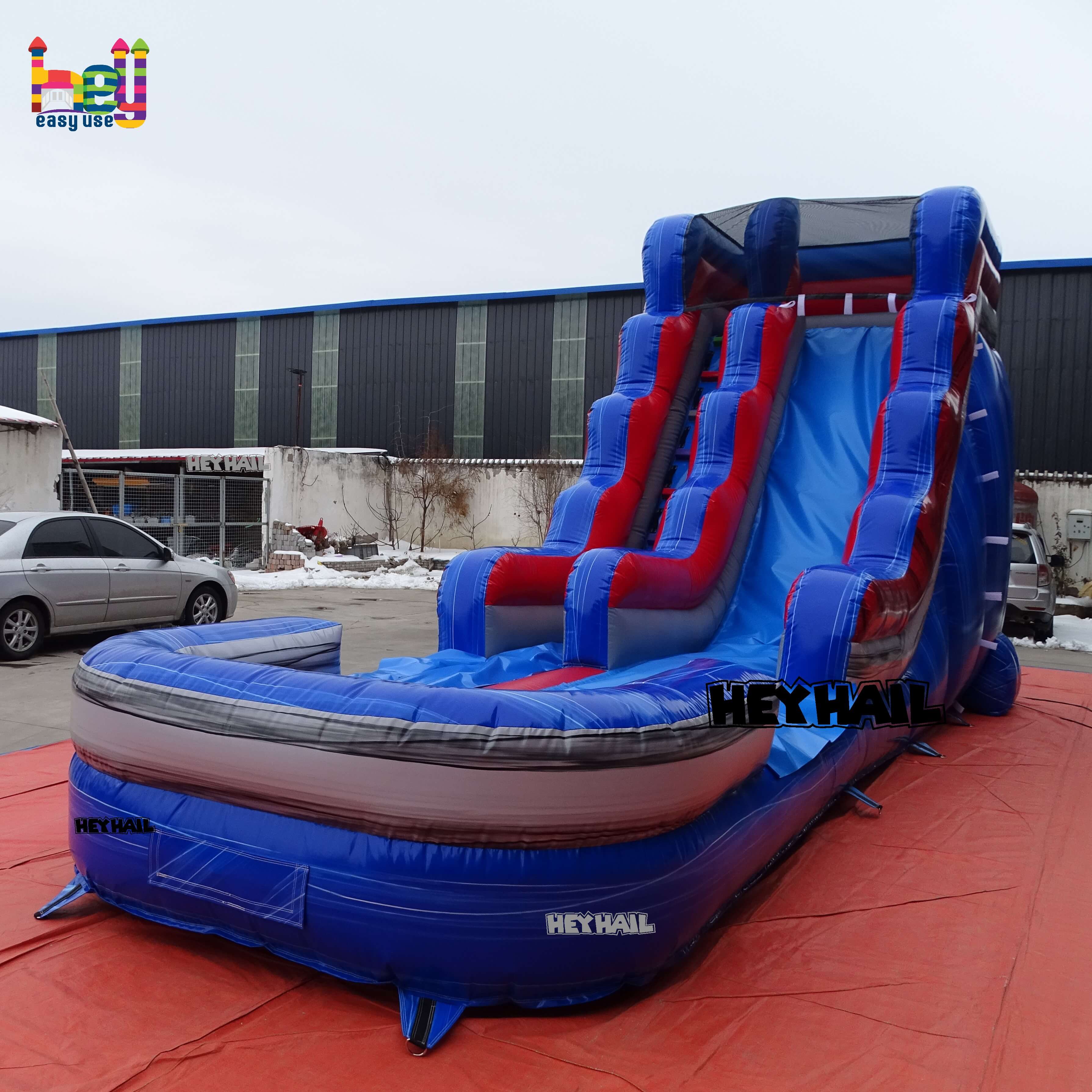colorful inflatable sled slide