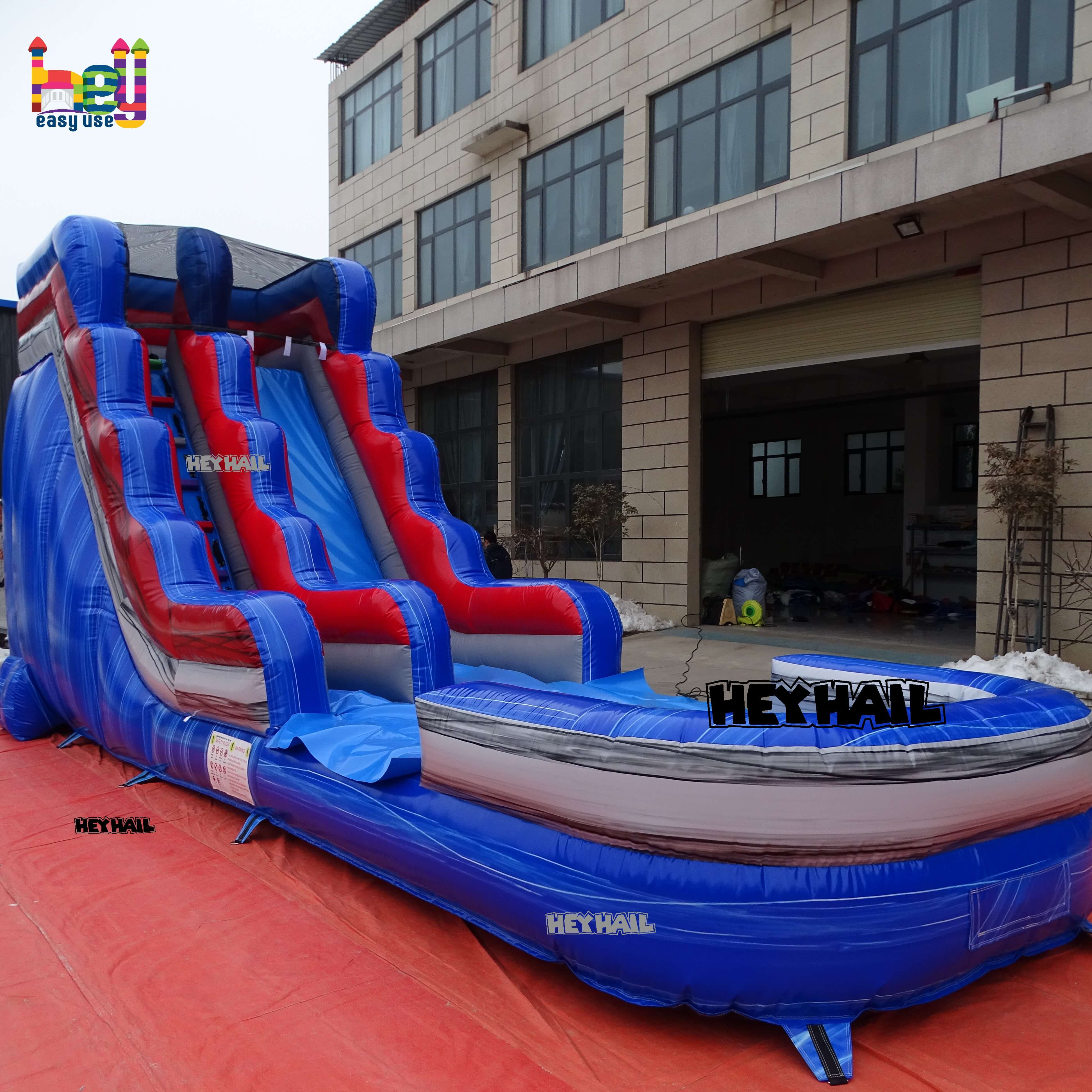 colorful inflatable sled slide