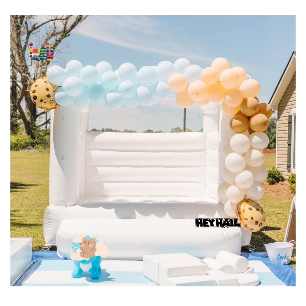 Modern Small Bounce House White Wedding Jumping Castle House 