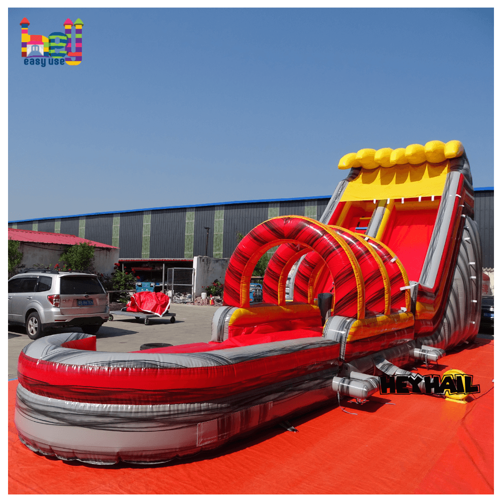 Volcano Theme Water Inflatable Pool Slides For Summer 
