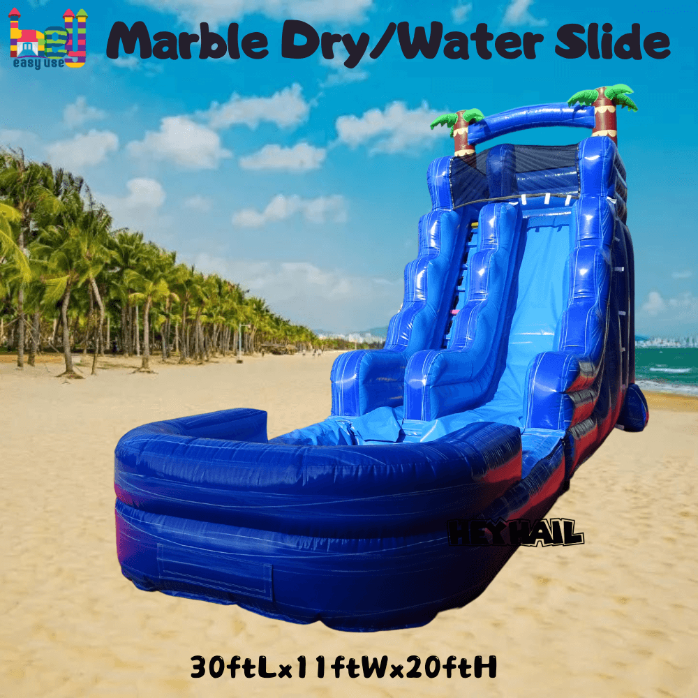 colorful giant inflatable bounce house water slide