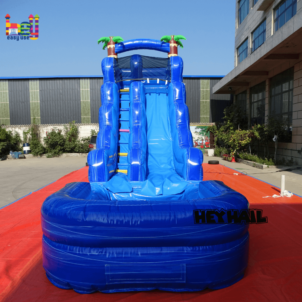 colorful giant inflatable bounce house water slide