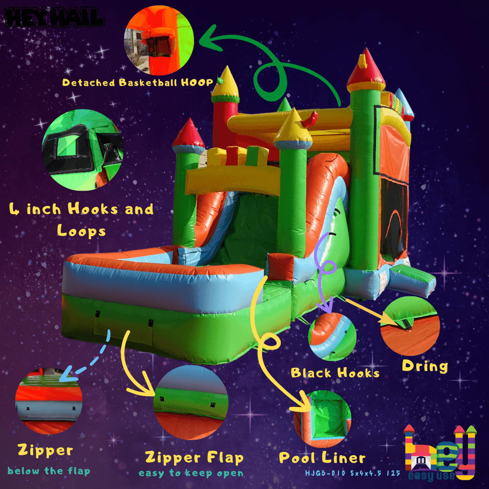 wet-dry bounce house water slide combo