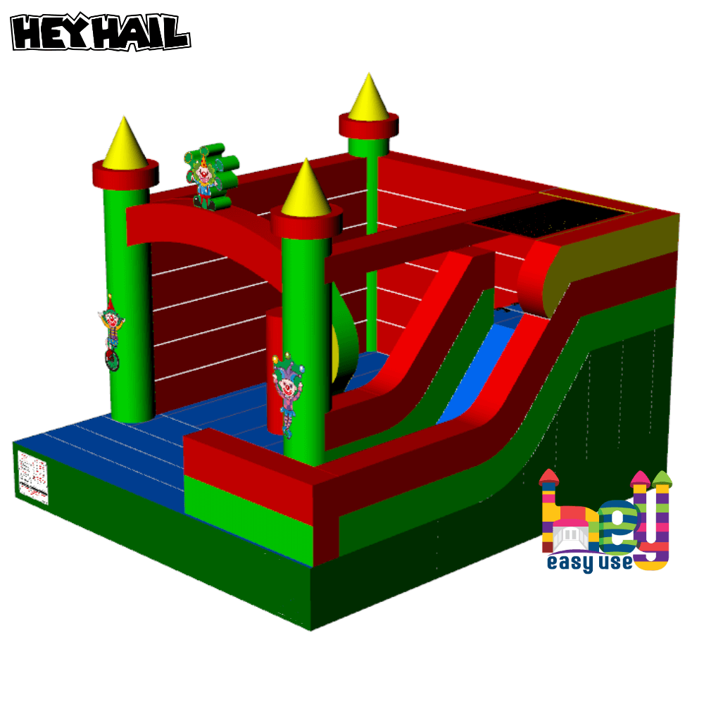 outdoor playing game rainbow bounce and slide combo