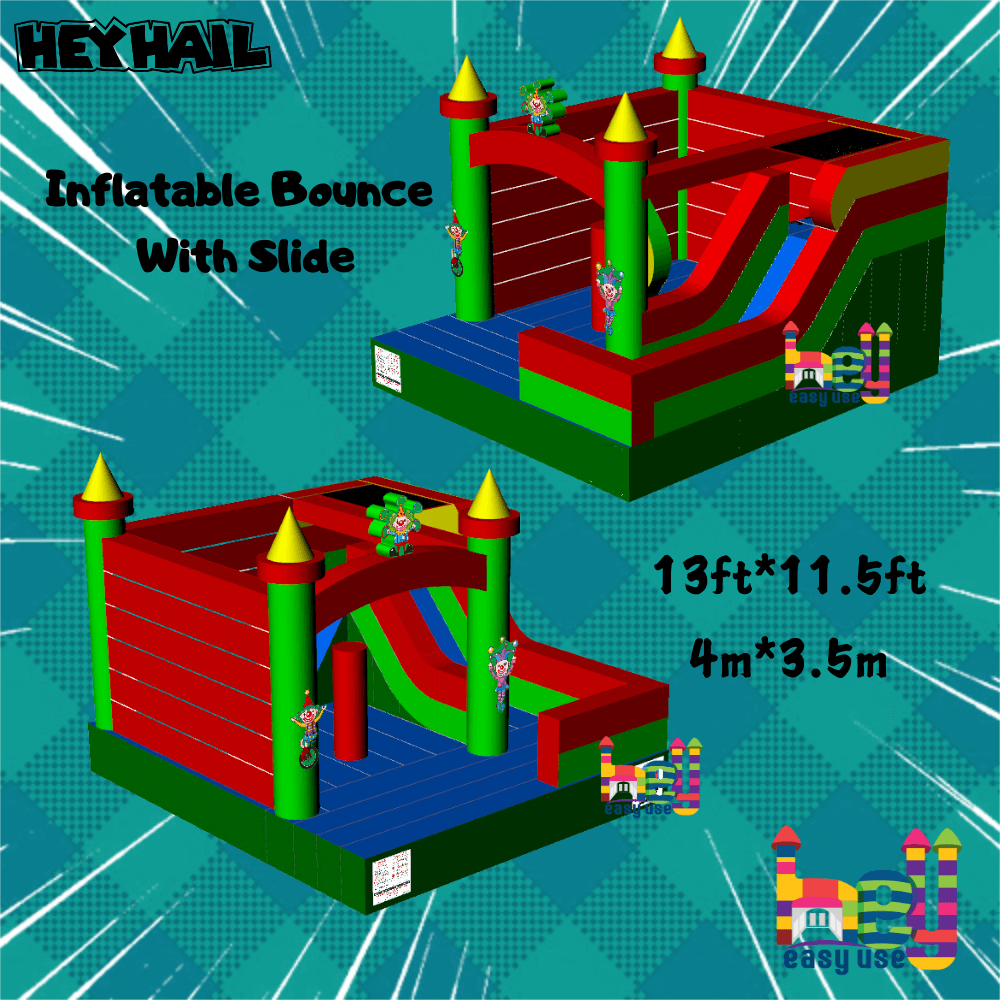 outdoor playing game rainbow bounce and slide combo