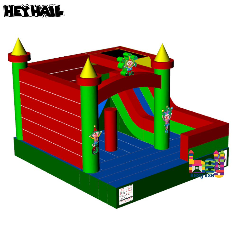 outdoor playing game rainbow bounce and slide combo