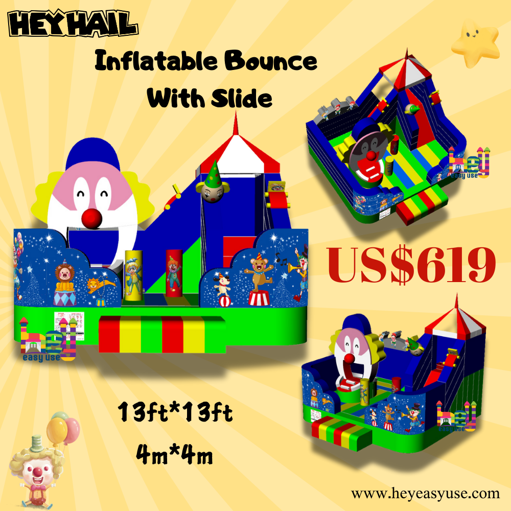 outdoor PVC bouncy castle and slide combo