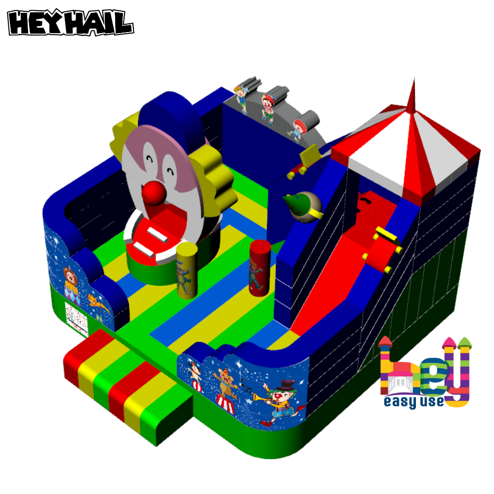 outdoor PVC bouncy castle and slide combo