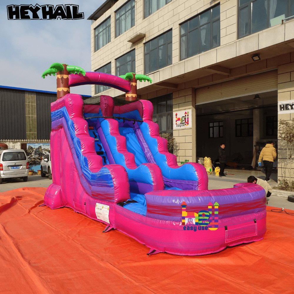 factory price PVC mini inflatable dry wet slide