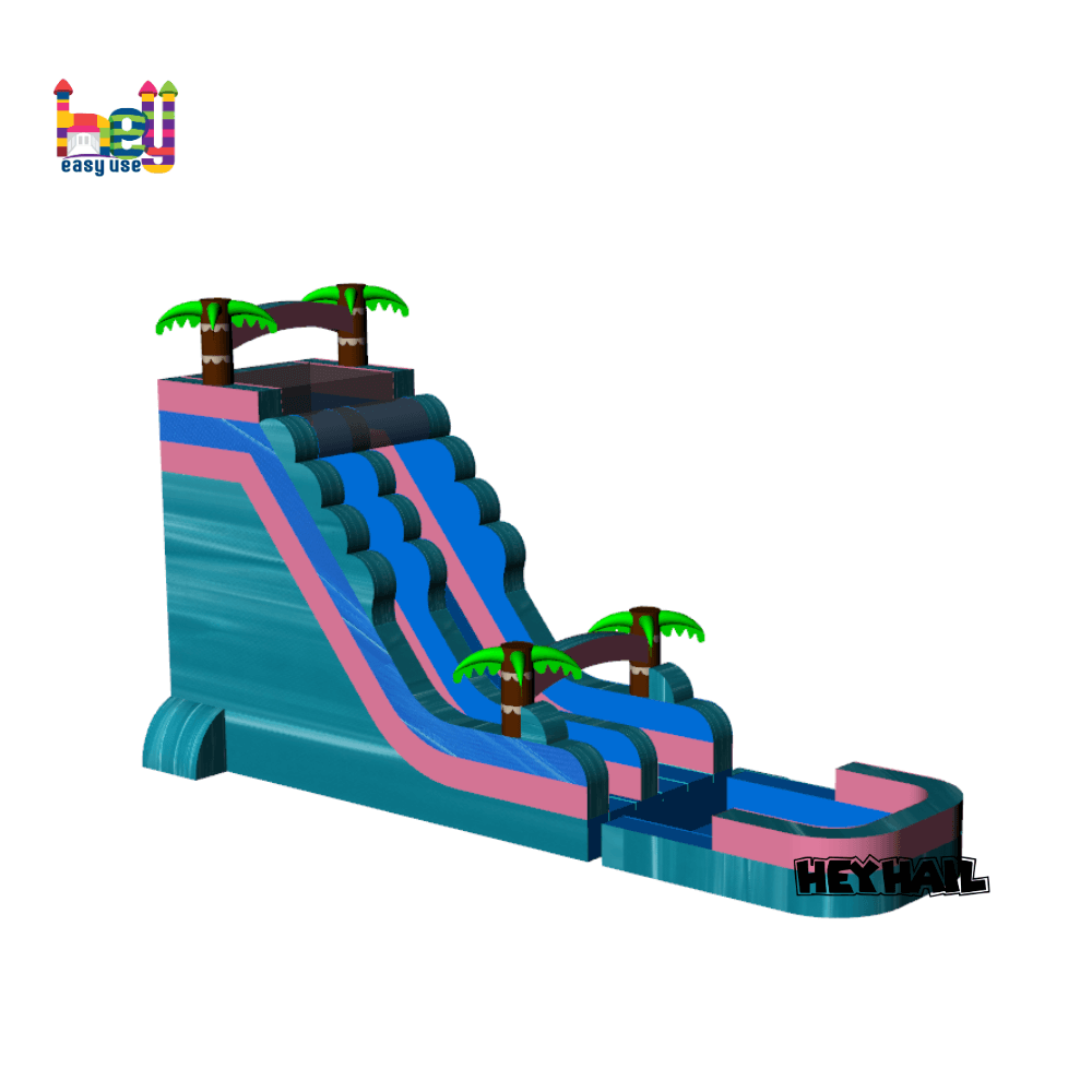 Heavy duty commercial inflatable water slide with pool for sale