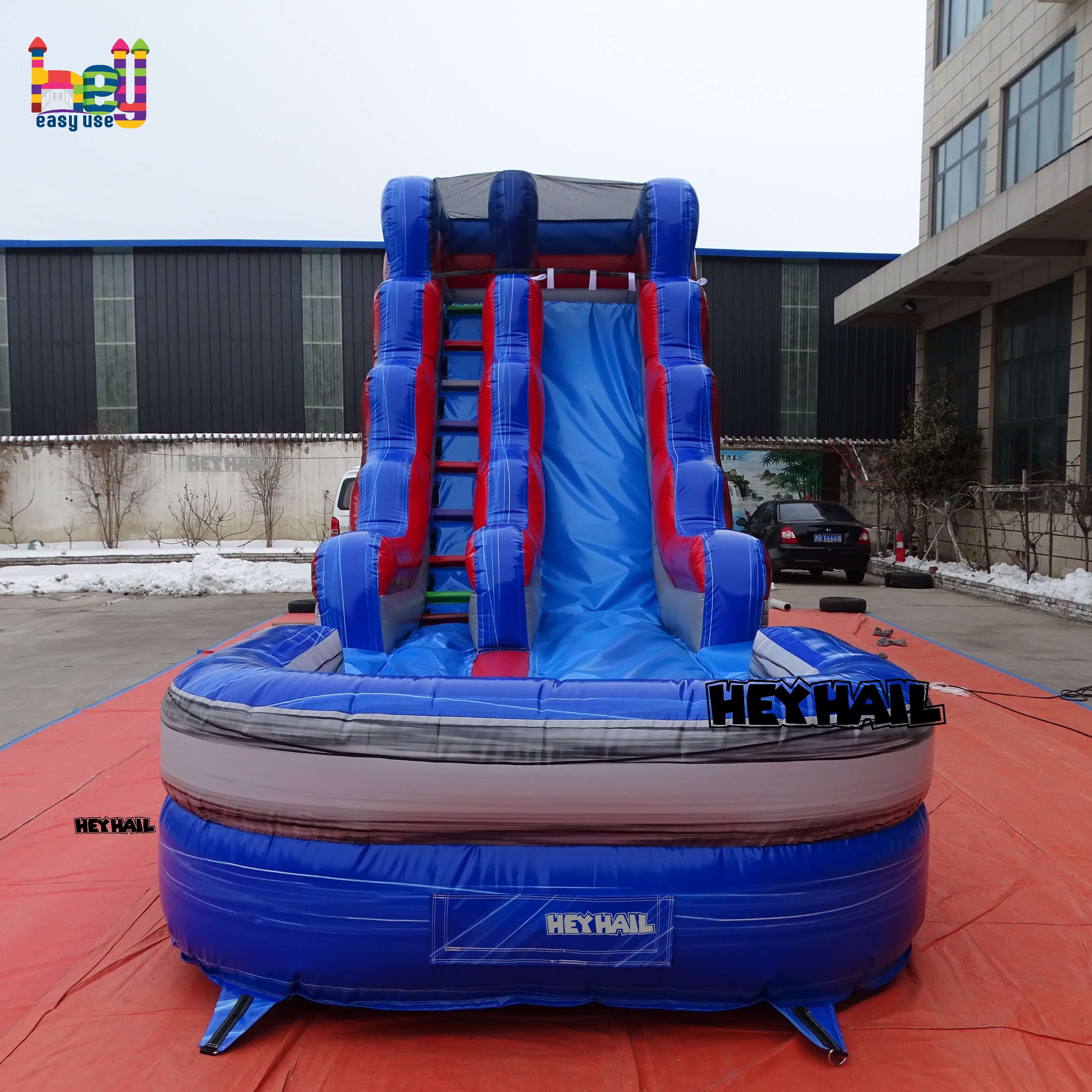 Heavy duty children's inflatable pool with slide for party