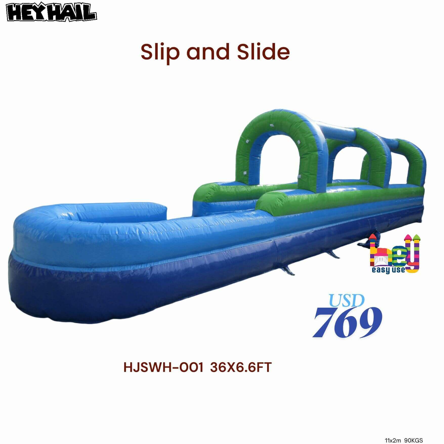  Commercial grade slip& slide with pool for sale