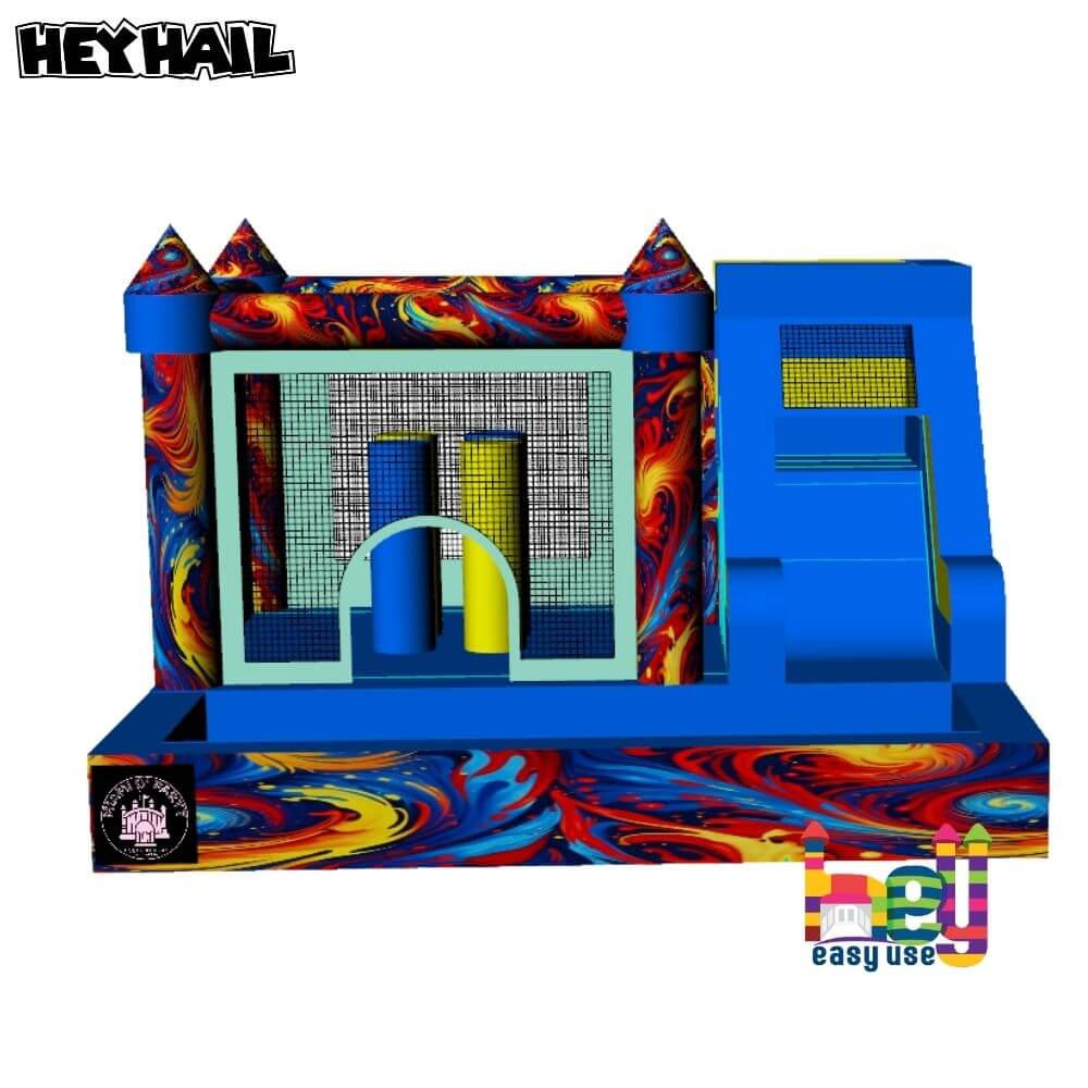 colorful commercial inflatable castle bounce house for kids party