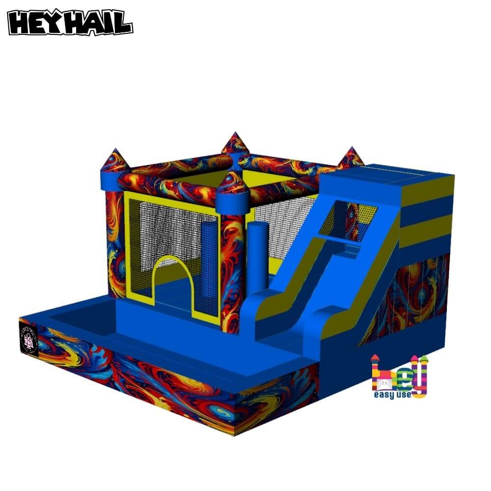 colorful commercial inflatable castle bounce house for kids party