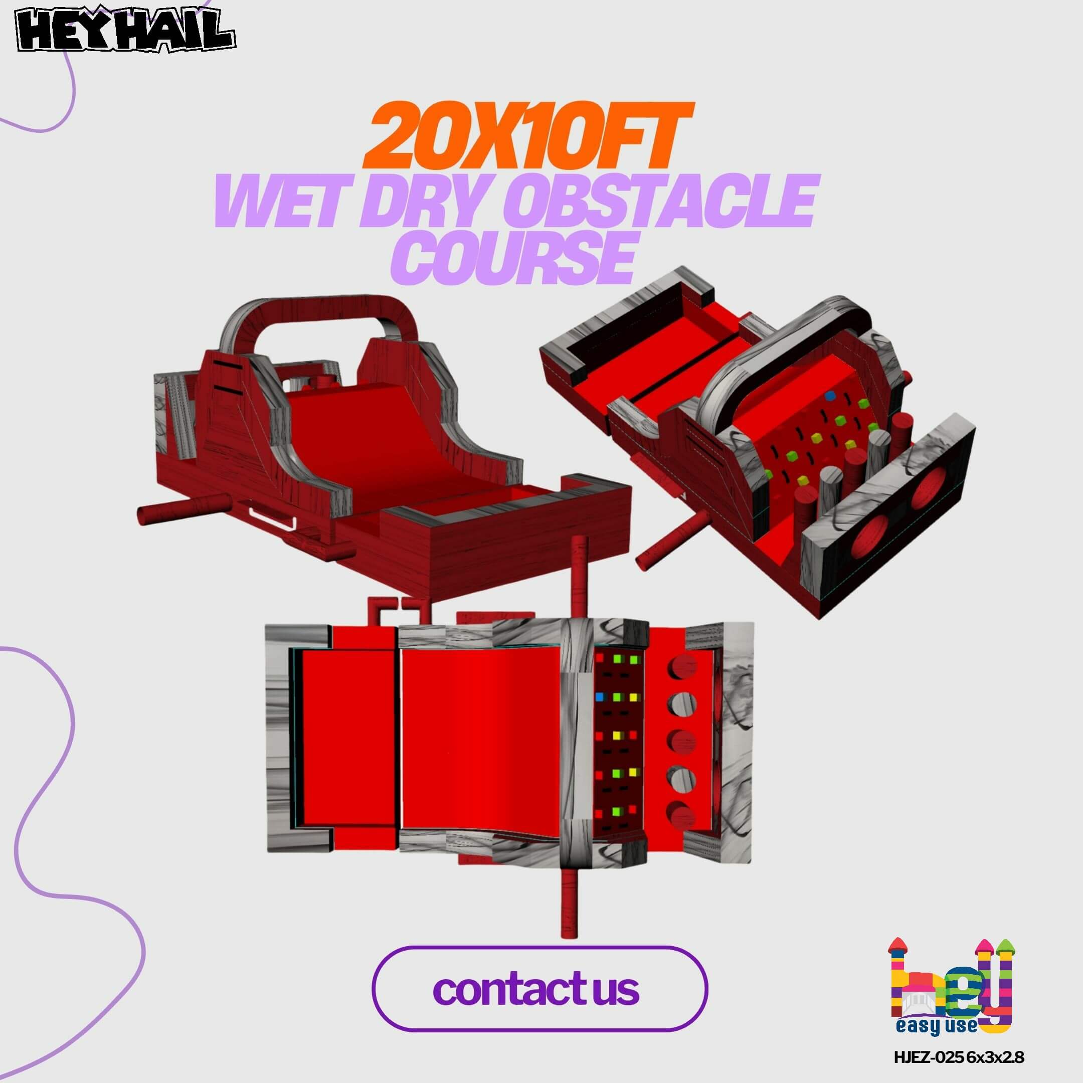 commercail garde obstacle course inflatable rental for sale