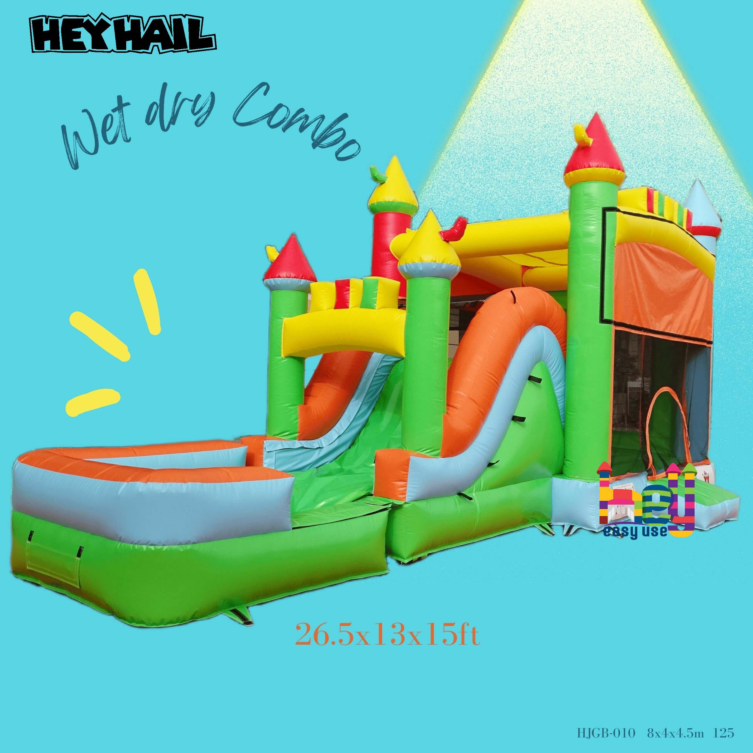 commercial grade rainbow 5 in 1 bounce house