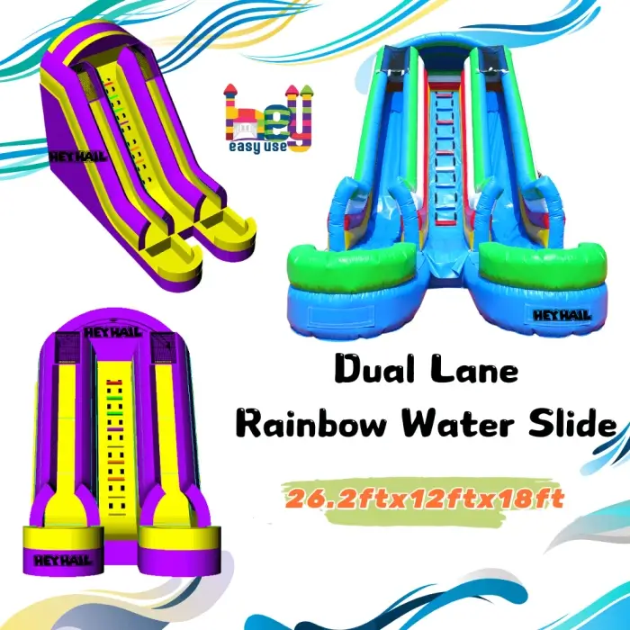 wave inflatable dry and water slide