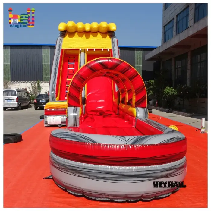 marble red commercial inflatable water slides for adults