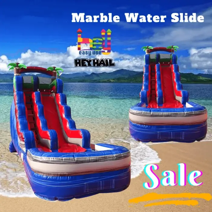 marble color commercial blow up water slides for sale