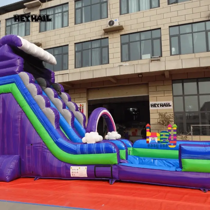 Marble Color Commercial Water Slide Inflatable For Sale