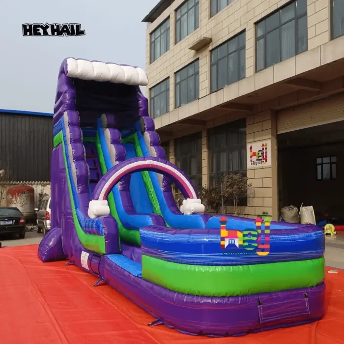 Marble Color Commercial Water Slide Inflatable For Sale