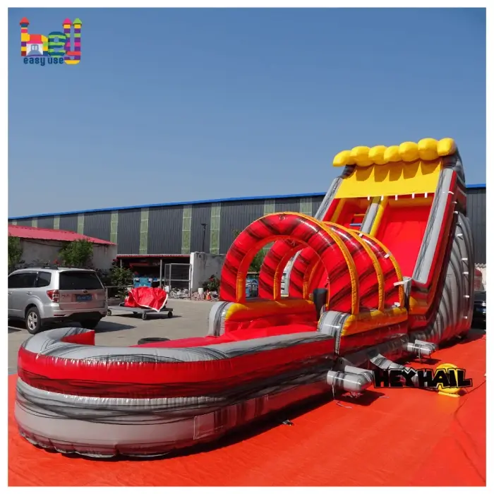 marble red commercial inflatable water slides for adults