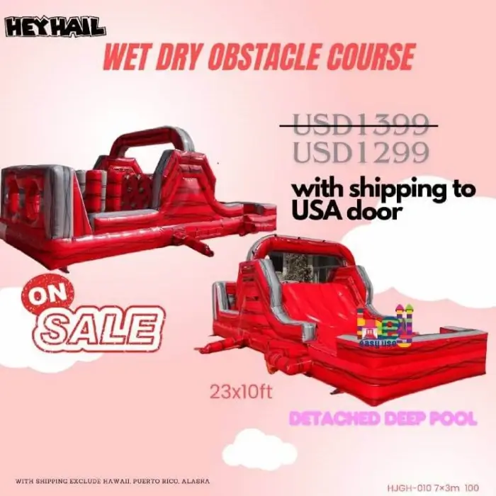 wet dry obstacle course for sale