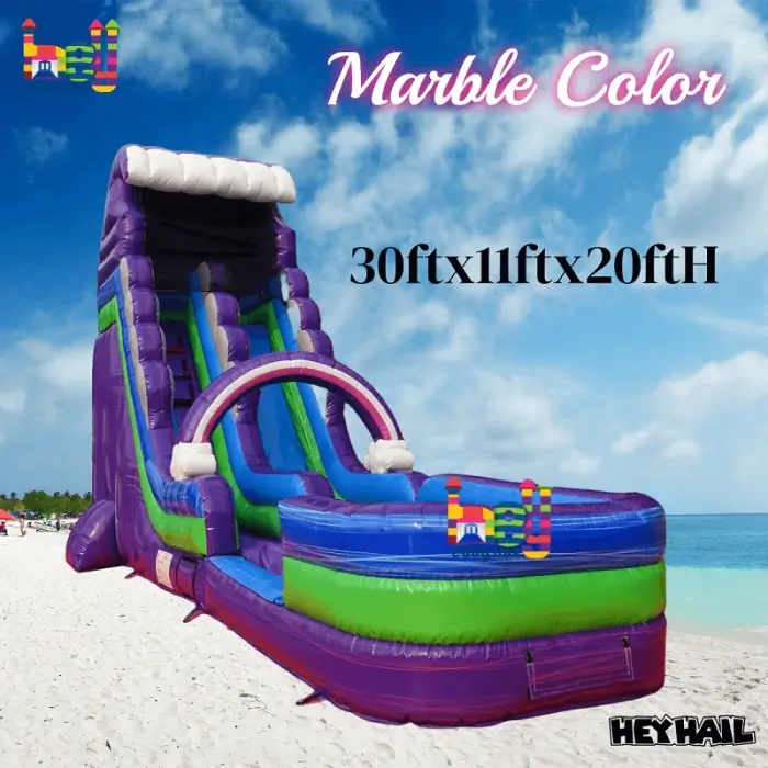Marble Color Commercial Water Slide Inflatable For Sale