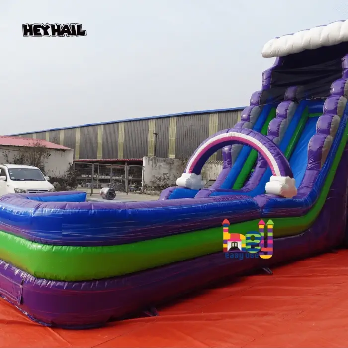 Marble Color Commercial Water Slide Inflatable For Sale